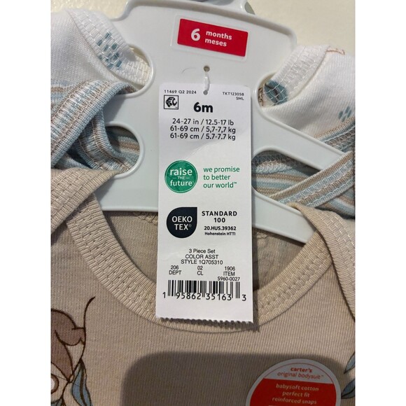 NWT Carter's Just One You 3-Pack Short-Sleeve Koala Bodysuits - 6M - Picture 3 of 3